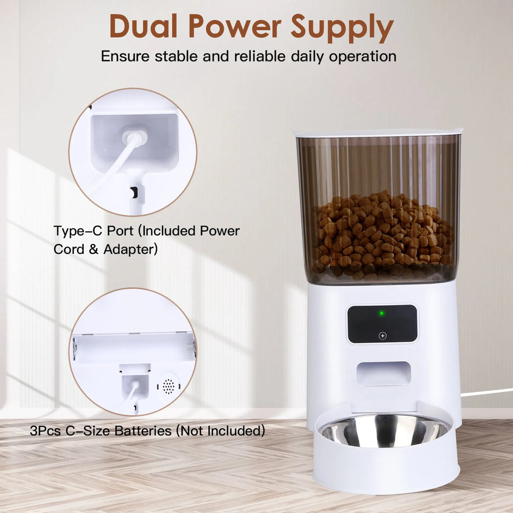 5L Automatic Pet Feeder Timed 2.4G WiFi Cat Feeder
