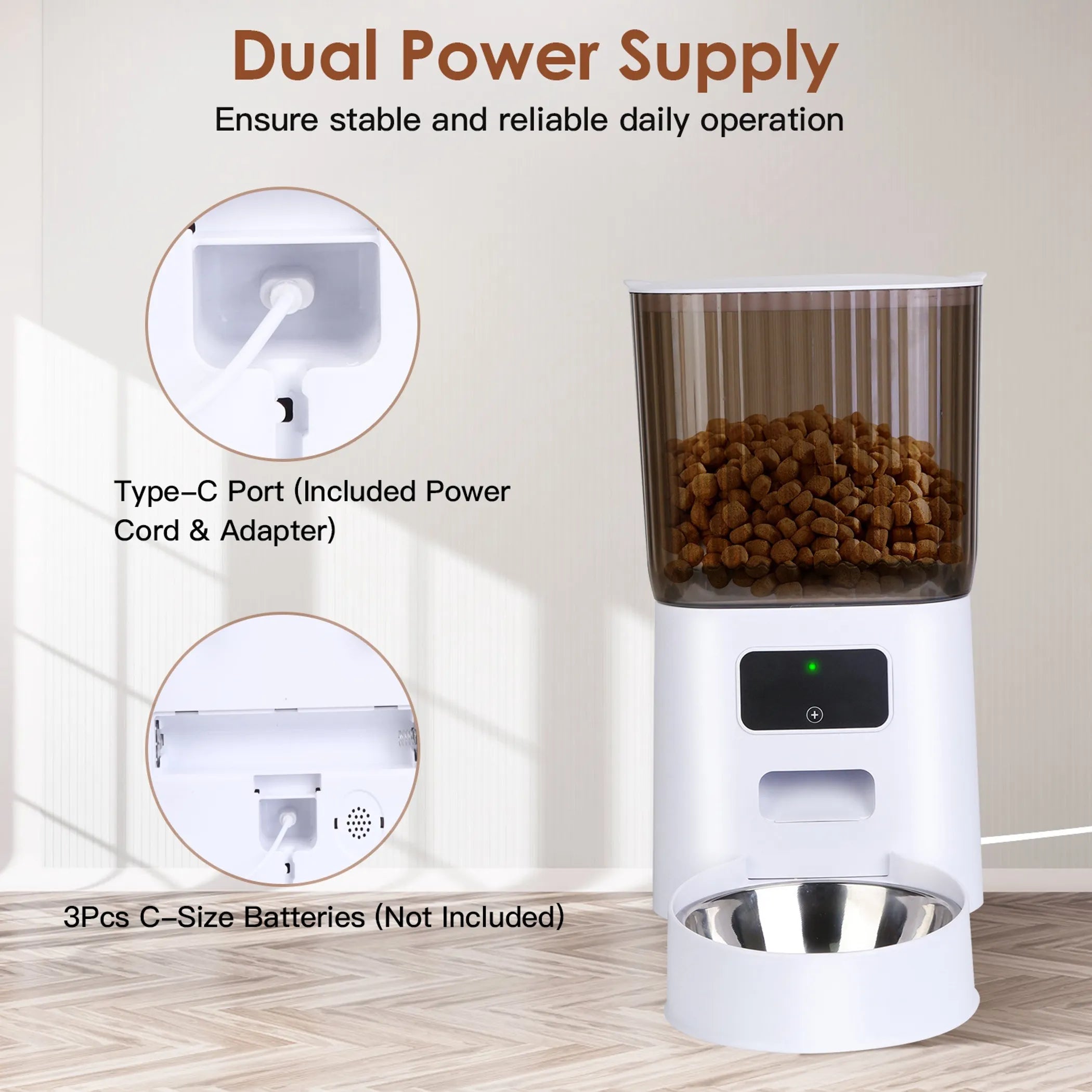 5L Automatic Pet Feeder Timed 2.4G WiFi Cat Feeder
