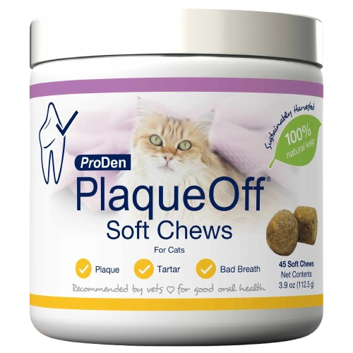 PlaqueOff® Cat Soft Chews 45ct – Natural Dental Treats for Plaque, Tartar & Fresh Breath